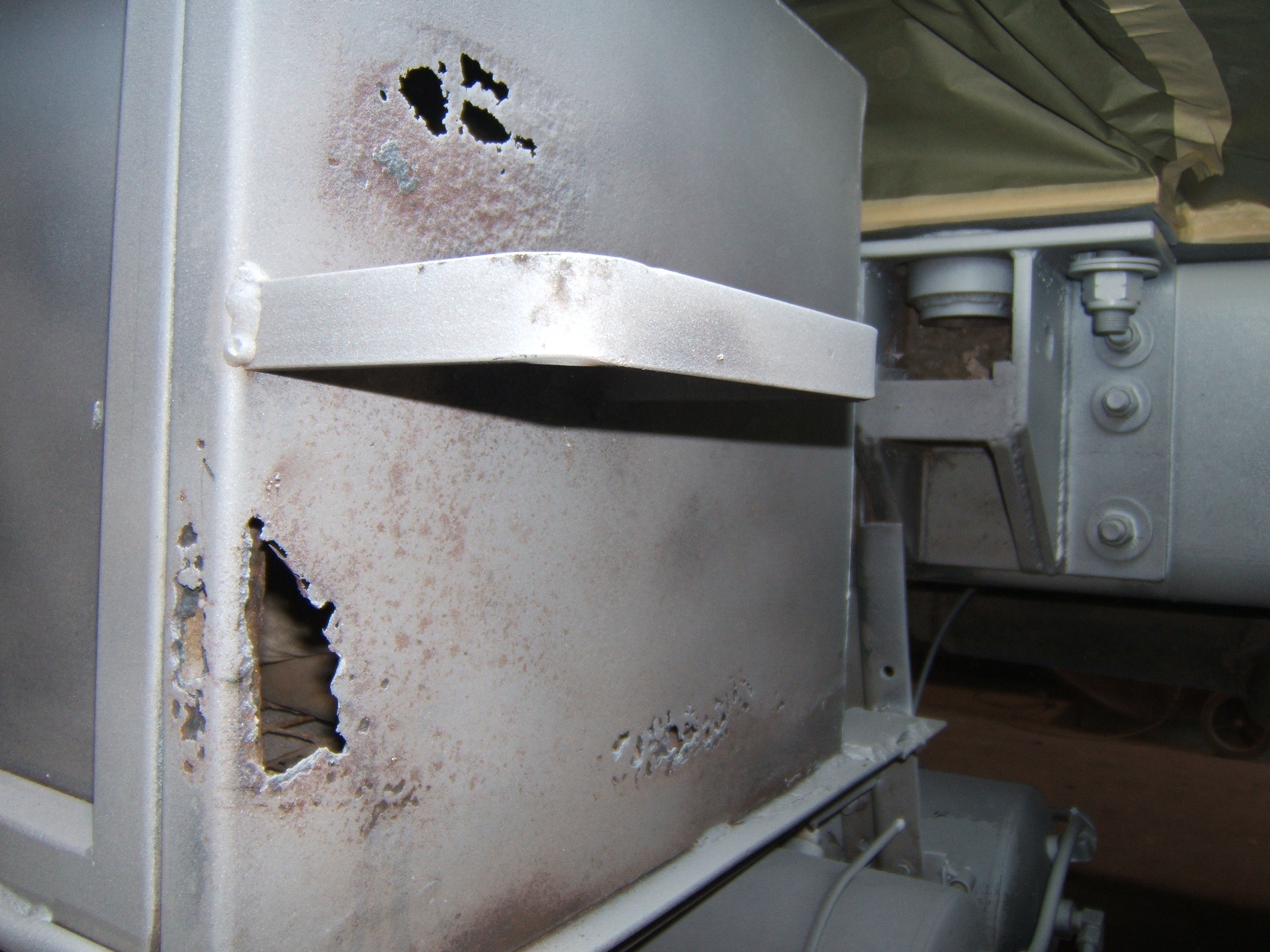 truck-repair-section-rust-damage - After media sandblasting the extend of rust damage is easy document & quote in an email for you.